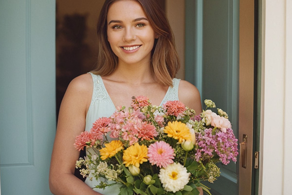 Bouquet di fiori misti dai colori tenui