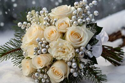 bouquet natalizio bianco perfetto