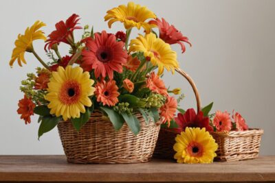 composizione di gerbere e lilium